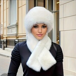 Imitation Fur Hat And Scarf